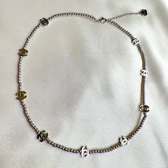 Upcycled Jewelry - Luxury Chic Silver Charms Necklace